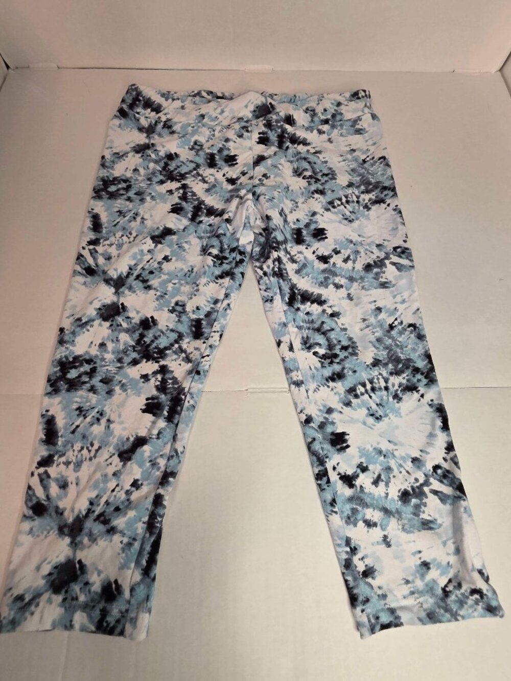 Time and Tru Blue Black Tie Dye Print Leggings Size XL 16-18